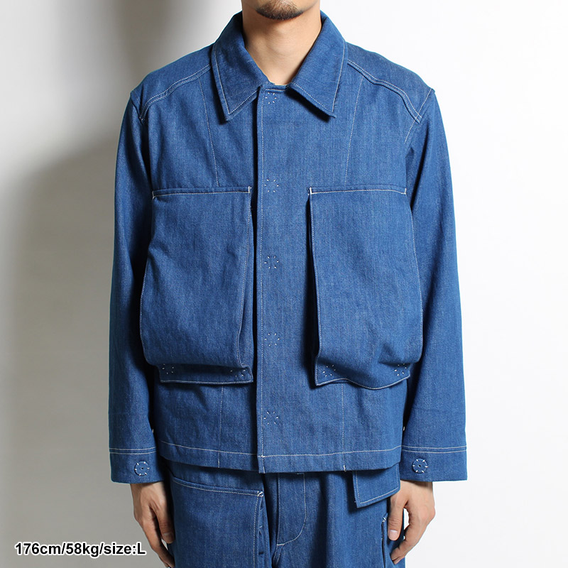 UTILITY FULL FLAP DENIM JACKET -INDIGO BLUE-