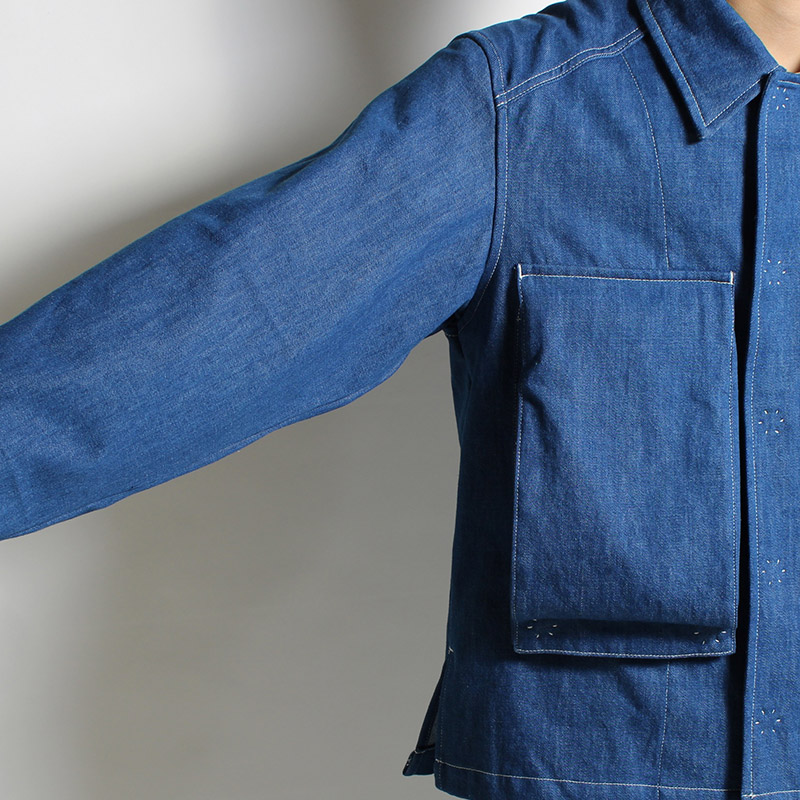 UTILITY FULL FLAP DENIM JACKET -INDIGO BLUE-