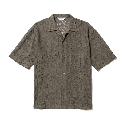 "LOVE & PEACE" LACE OC H/S SHIRT -OLIVE-
