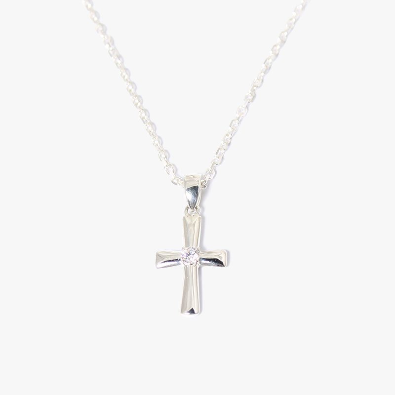 CROSS NECKLACE -SILVER-