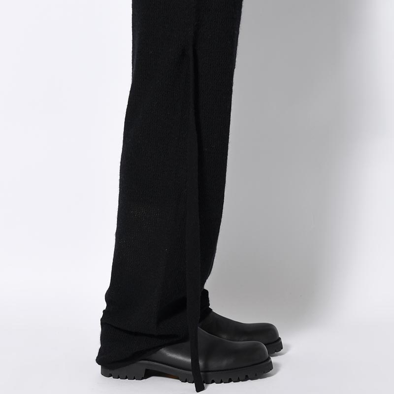 CASHMERE MIX MESH PANTS -BLACK-