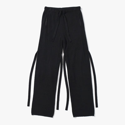 CASHMERE MIX MESH PANTS -BLACK-