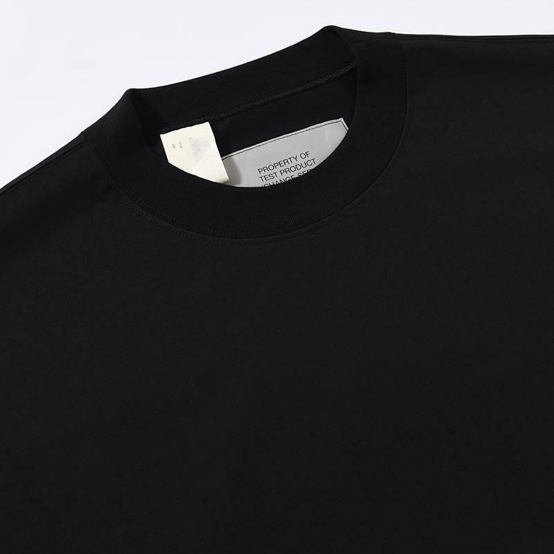 CREW NECK HALF SLEEVE TEE -BLACK-