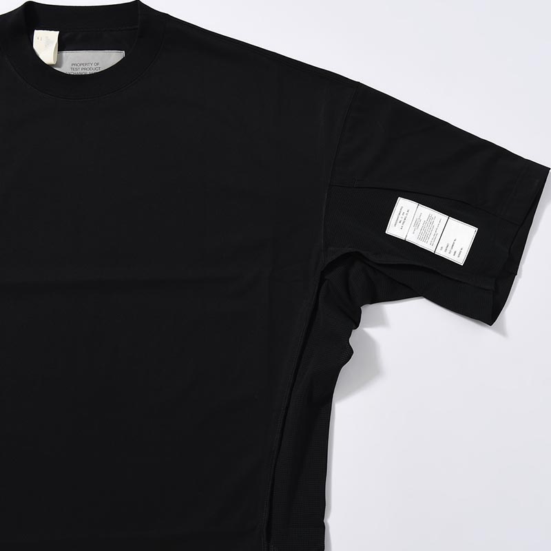 CREW NECK HALF SLEEVE TEE -BLACK-