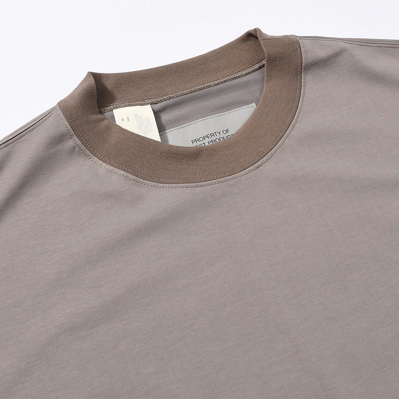 CREW NECK HALF SLEEVE TEE -BEIGE-