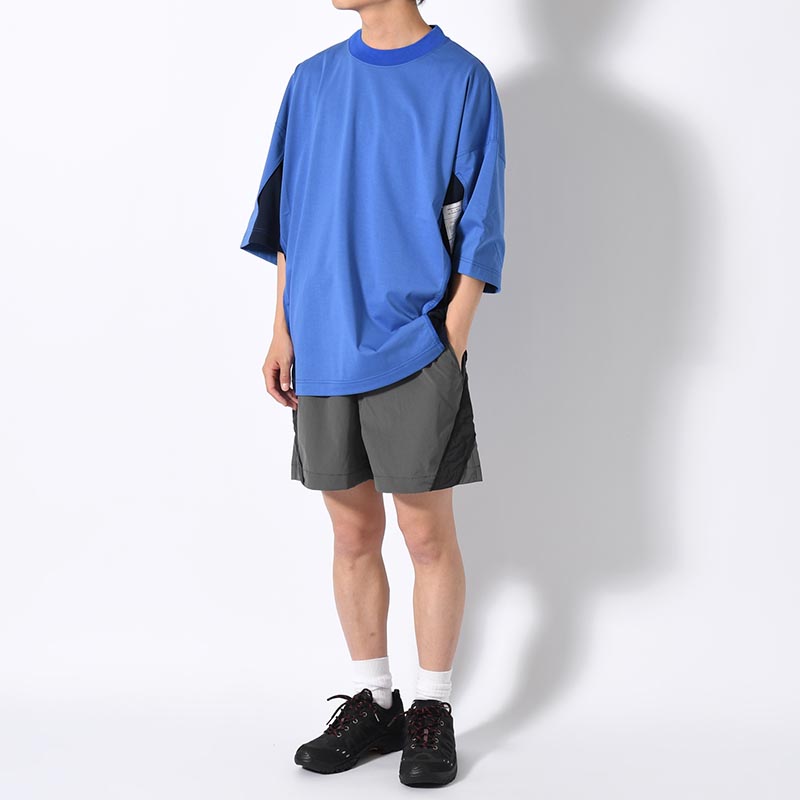 CREW NECK HALF SLEEVE TEE -BLUE-