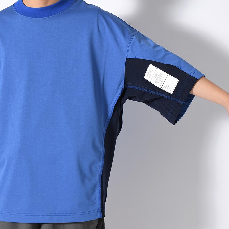 CREW NECK HALF SLEEVE TEE -BLUE-