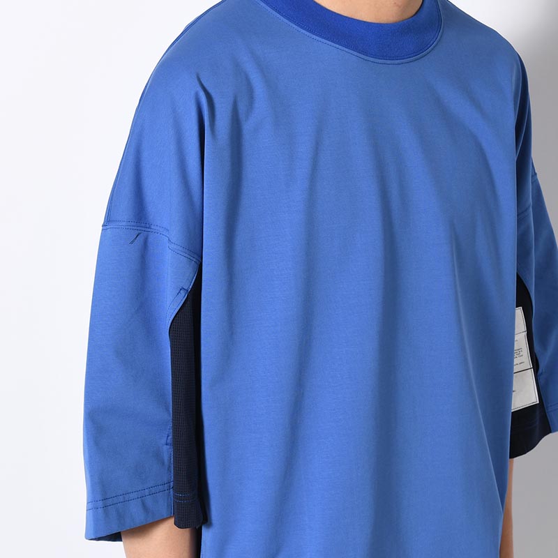 CREW NECK HALF SLEEVE TEE -BLUE-