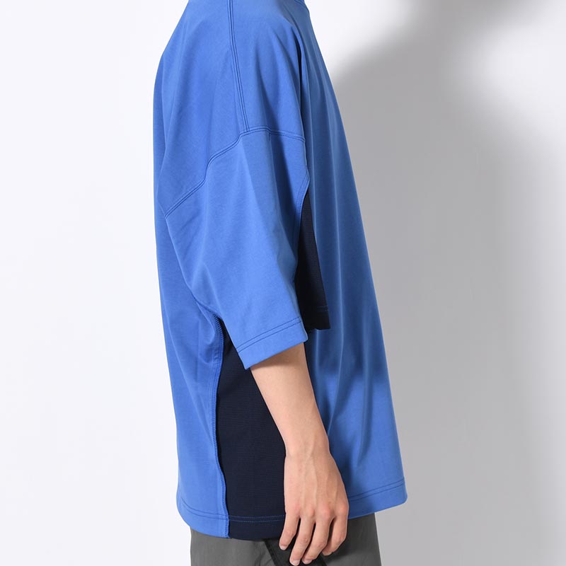 CREW NECK HALF SLEEVE TEE -BLUE-