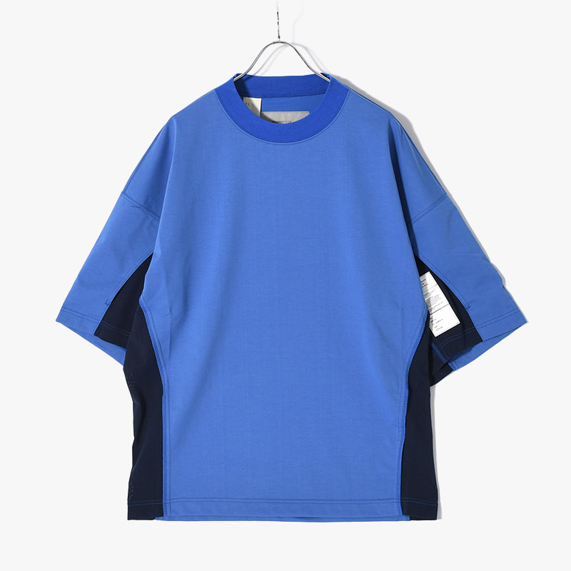 CREW NECK HALF SLEEVE TEE -BLUE-