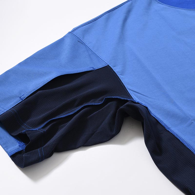 CREW NECK HALF SLEEVE TEE -BLUE-