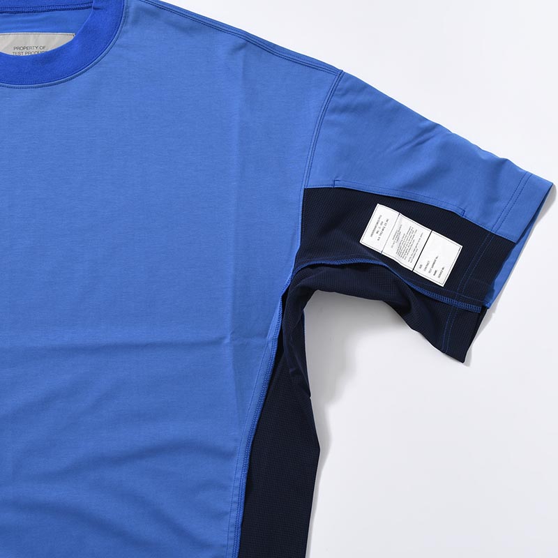 CREW NECK HALF SLEEVE TEE -BLUE-