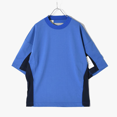 CREW NECK HALF SLEEVE TEE -BLUE-