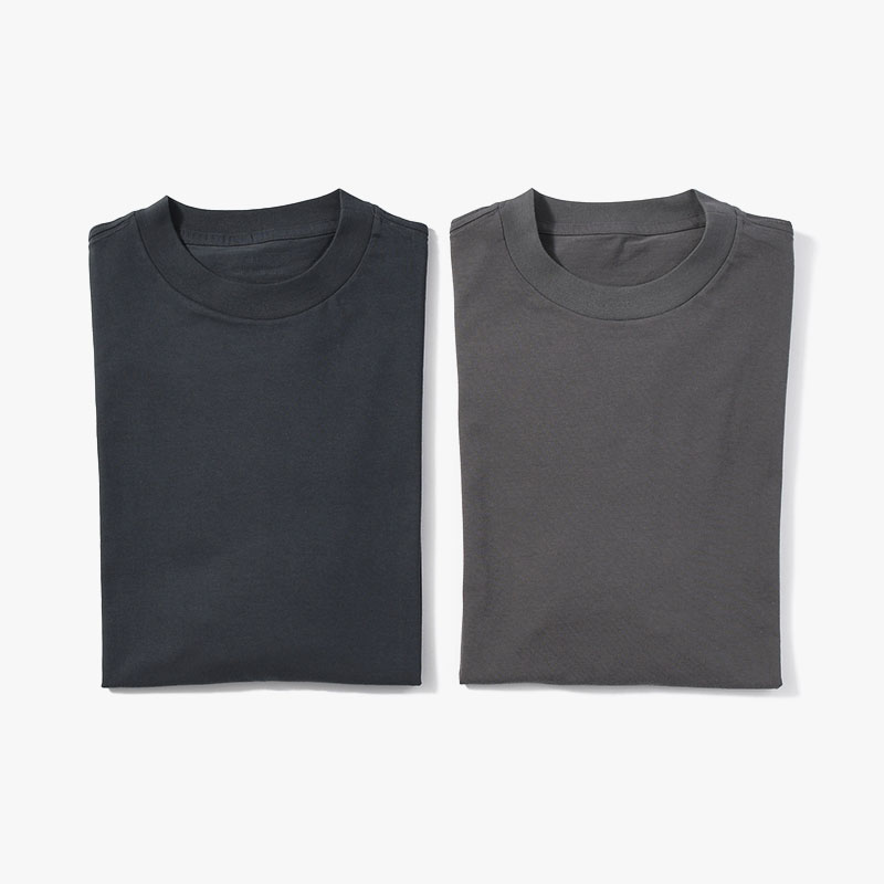 2PACK T-SHIRT -GRAY/CHARCOAL-