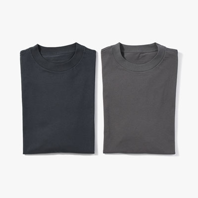 2PACK T-SHIRT -GRAY/CHARCOAL-