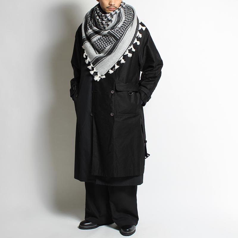 BIG STOLE AFGHAN -BLACK-