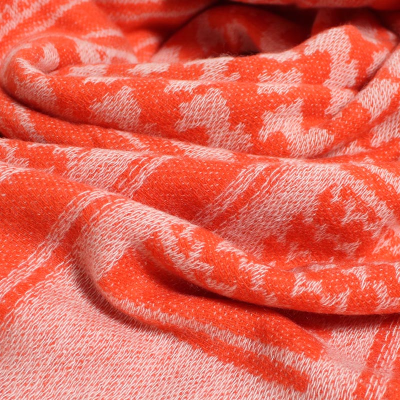 BIG STOLE AFGHAN -ORANGE-