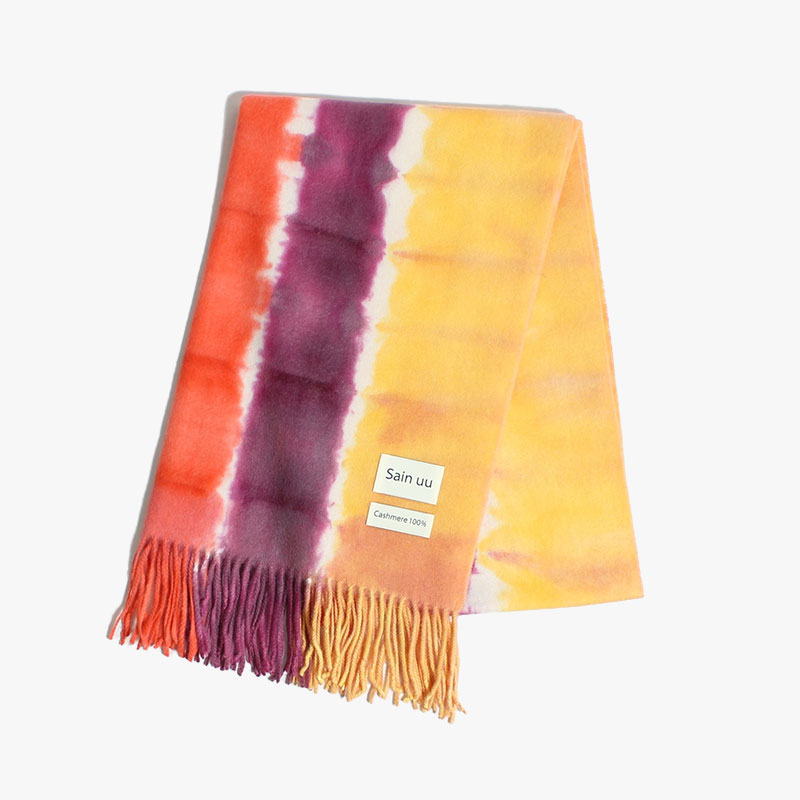 TYE DYE MUFFLER -2.COLOR-(ORANGE)