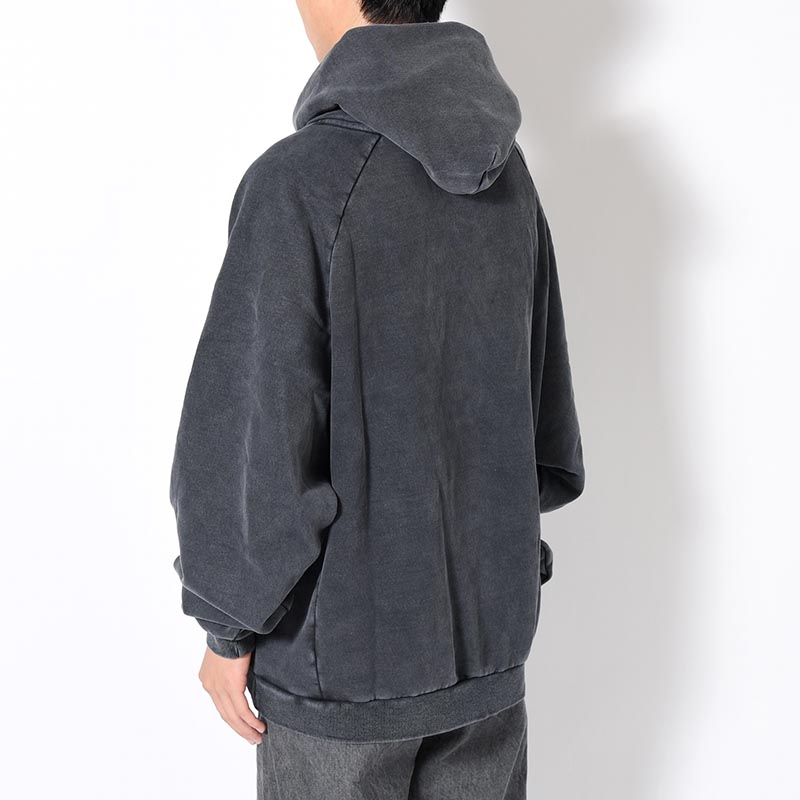 RESEARCHED HOODED PULLOVER C/P FLEECE -BLACK-