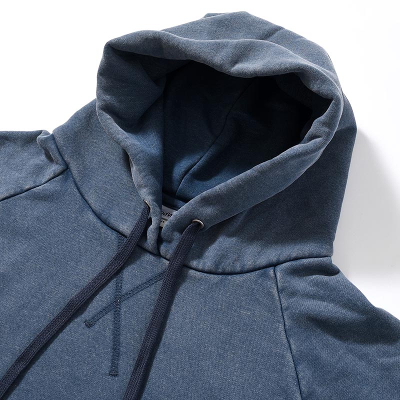 RESEARCHED HOODED PULLOVER C/P FLEECE -BLUE-