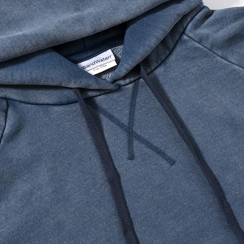 RESEARCHED HOODED PULLOVER C/P FLEECE -BLUE-