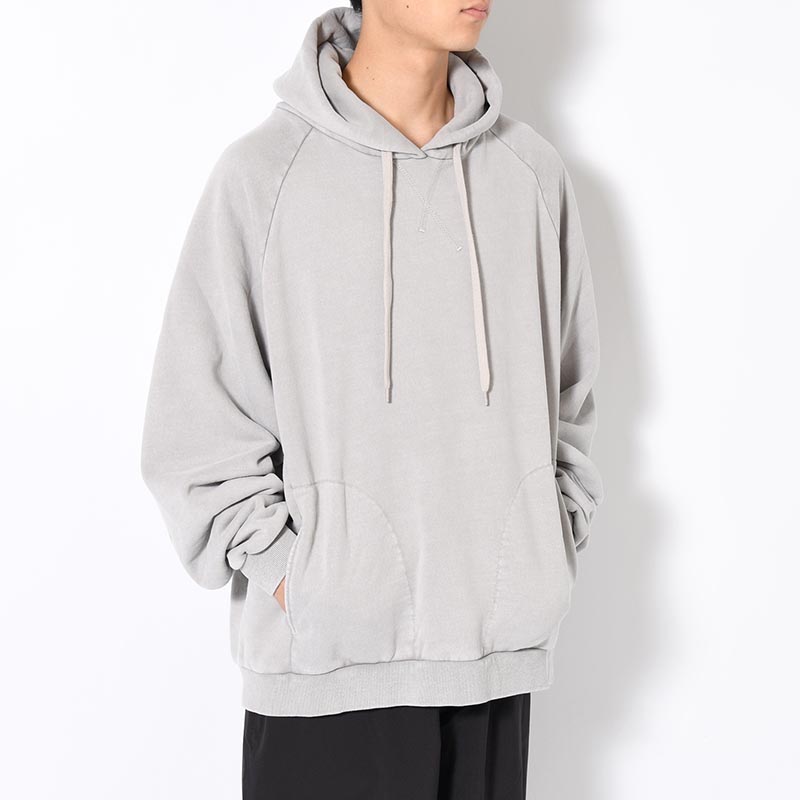 RESEARCHED HOODED PULLOVER C/P FLEECE -GRAY-