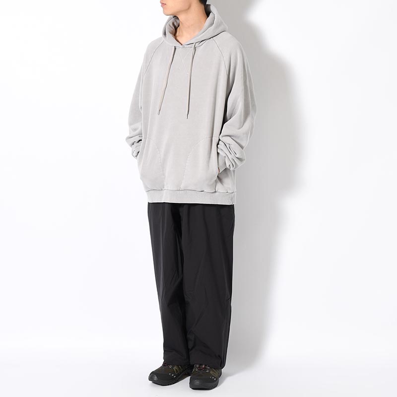 RESEARCHED HOODED PULLOVER C/P FLEECE -GRAY-