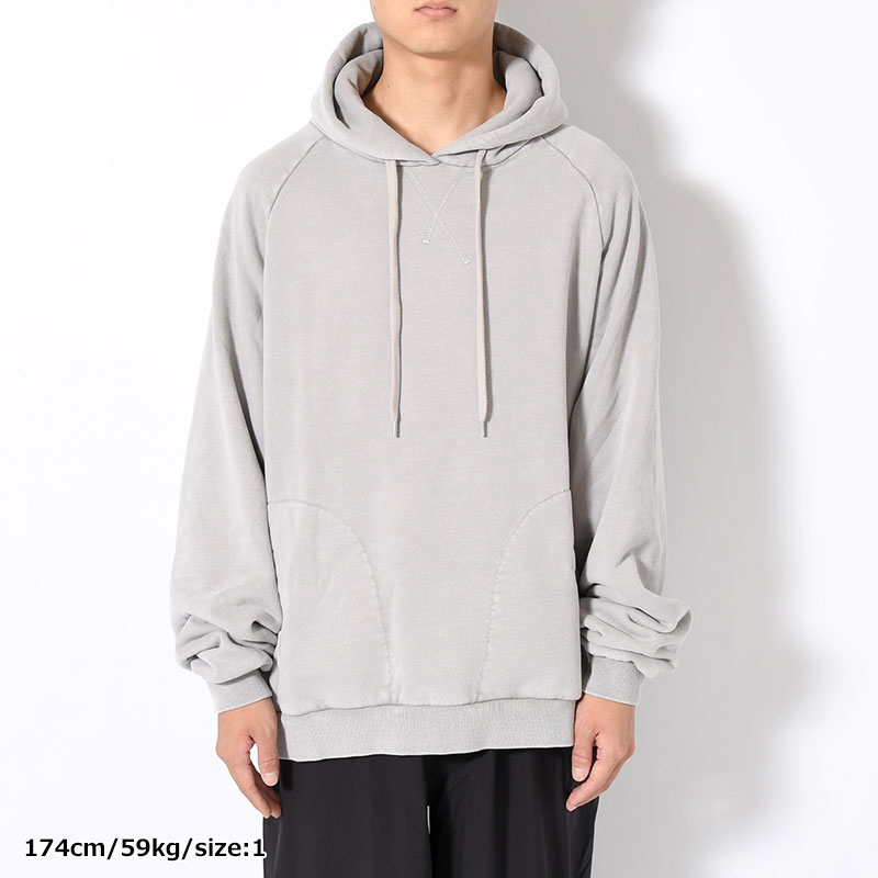 RESEARCHED HOODED PULLOVER C/P FLEECE -GRAY-