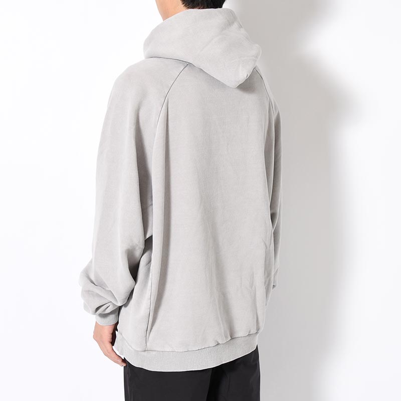 RESEARCHED HOODED PULLOVER C/P FLEECE -GRAY-