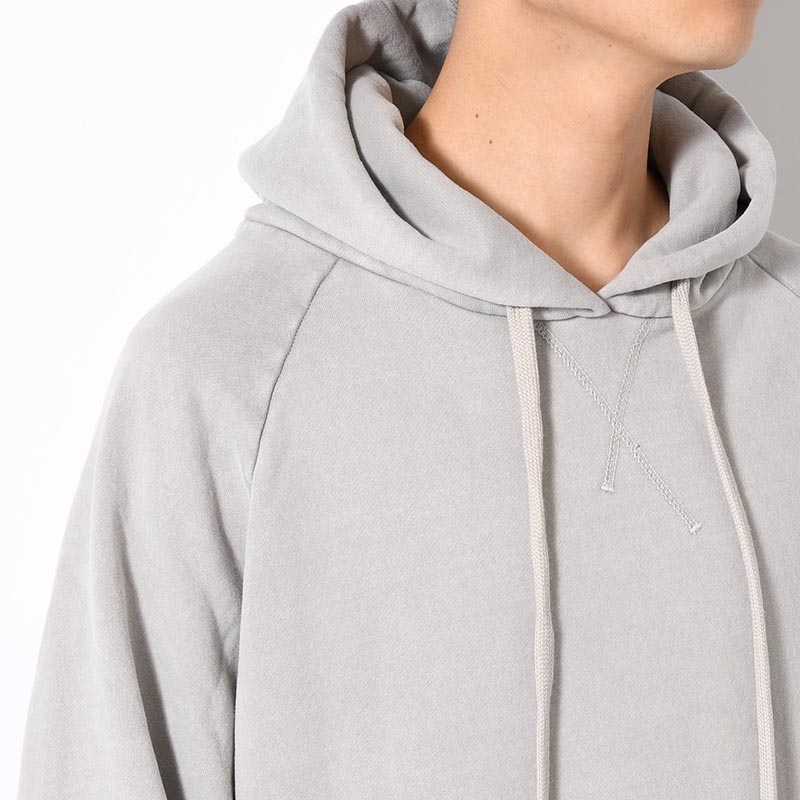 RESEARCHED HOODED PULLOVER C/P FLEECE -GRAY-