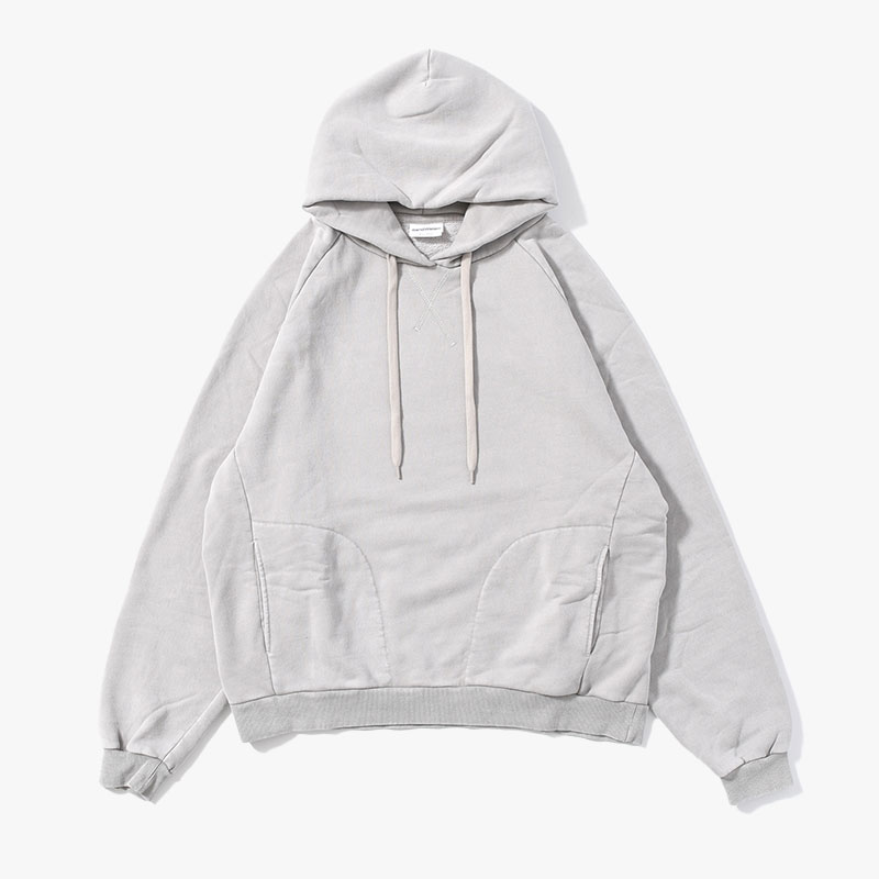 RESEARCHED HOODED PULLOVER C/P FLEECE -GRAY-