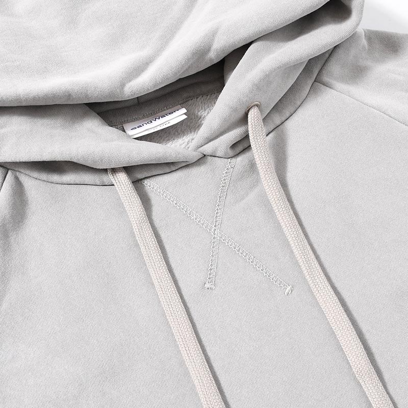 RESEARCHED HOODED PULLOVER C/P FLEECE -GRAY-