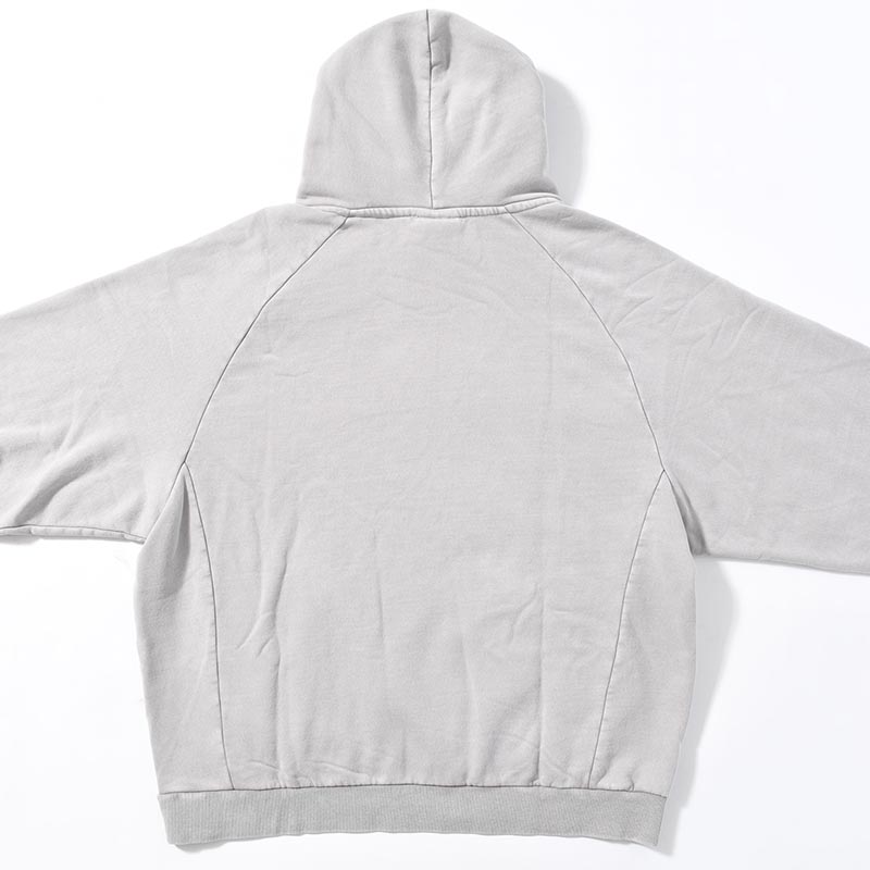 RESEARCHED HOODED PULLOVER C/P FLEECE -GRAY-