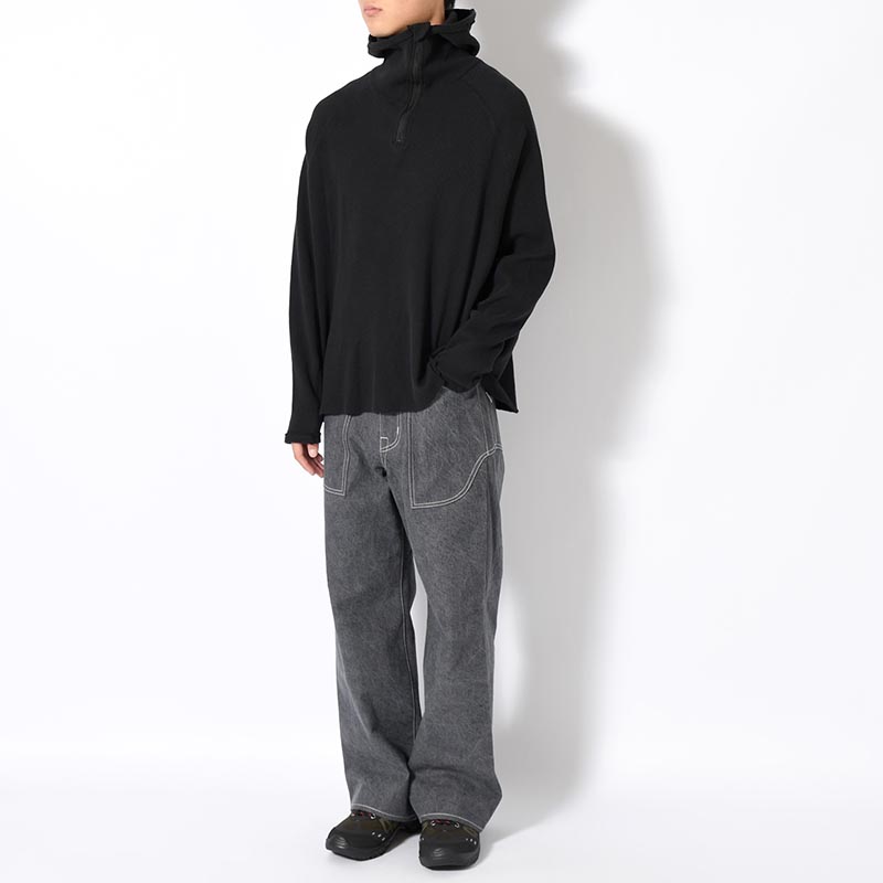 ORGANIZED H.ZIP PULLOVER C.THERMAL -BLACK-