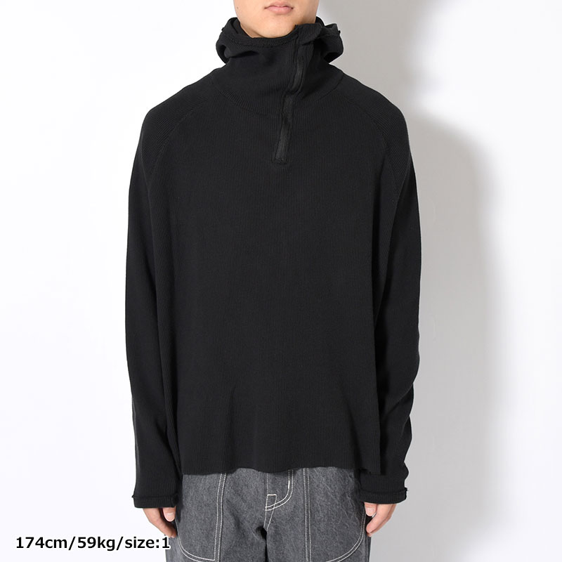 ORGANIZED H.ZIP PULLOVER C.THERMAL -BLACK-