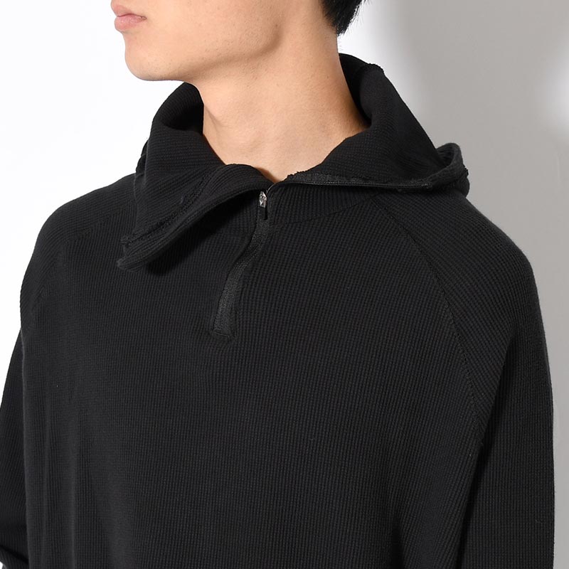 ORGANIZED H.ZIP PULLOVER C.THERMAL -BLACK-