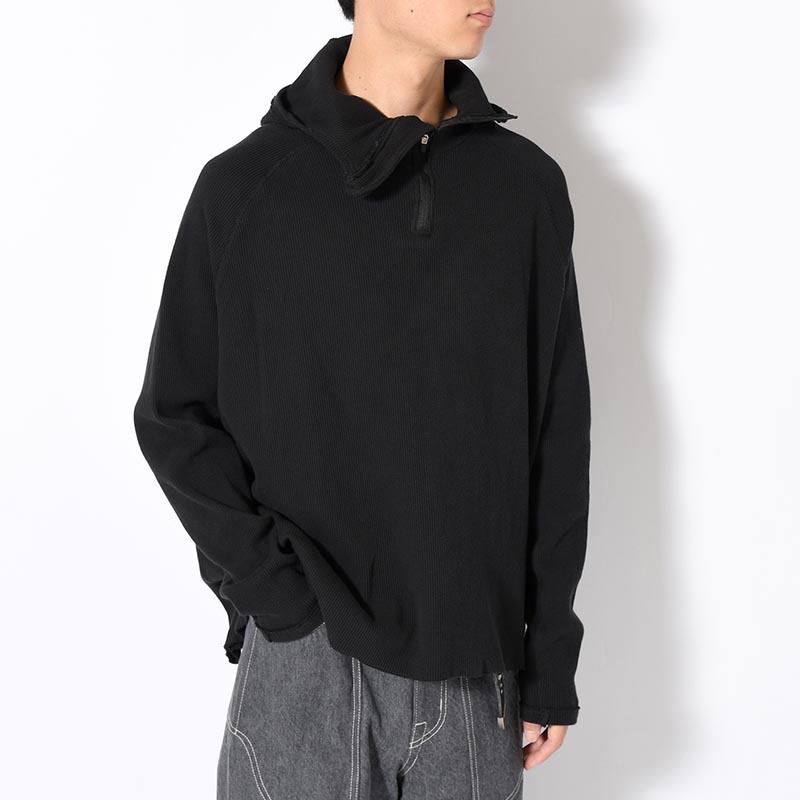 ORGANIZED H.ZIP PULLOVER C.THERMAL -BLACK-