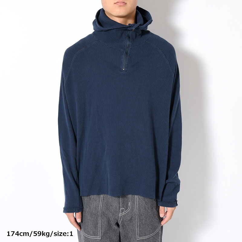 ORGANIZED H.ZIP PULLOVER C.THERMAL -BLUE-