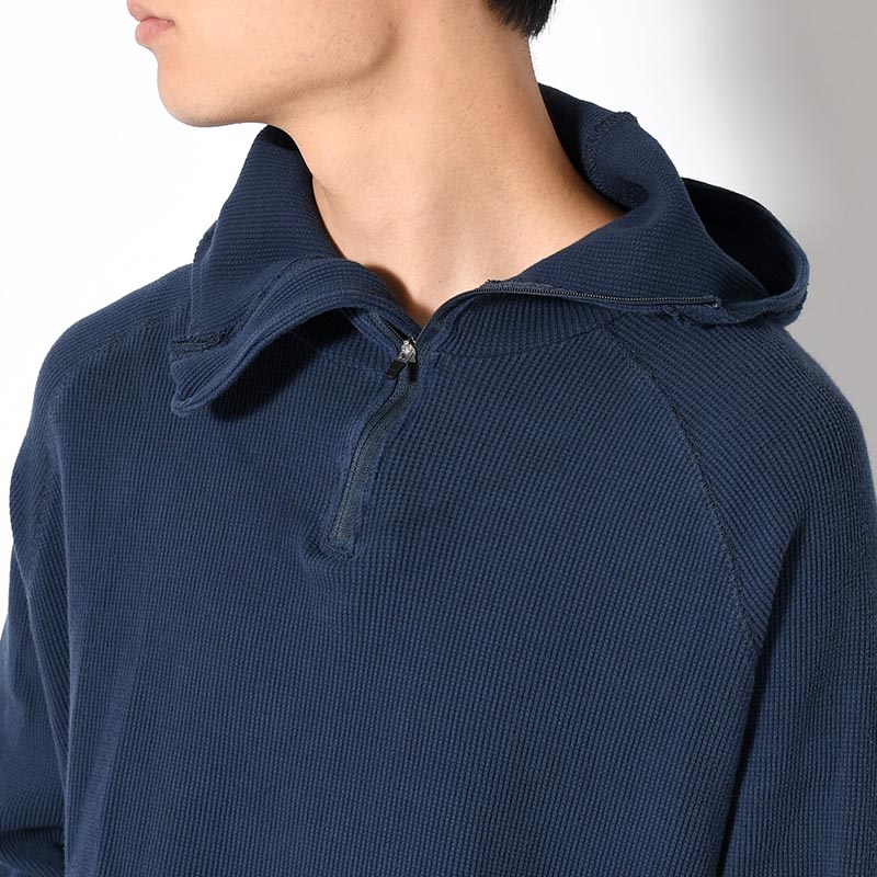 ORGANIZED H.ZIP PULLOVER C.THERMAL -BLUE-