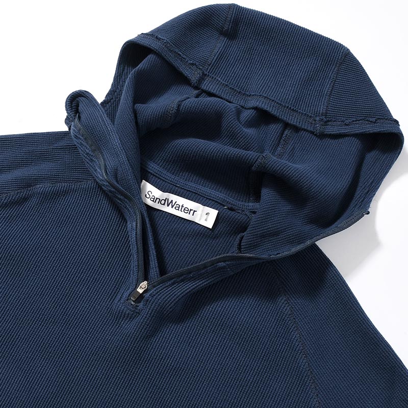 ORGANIZED H.ZIP PULLOVER C.THERMAL -BLUE-