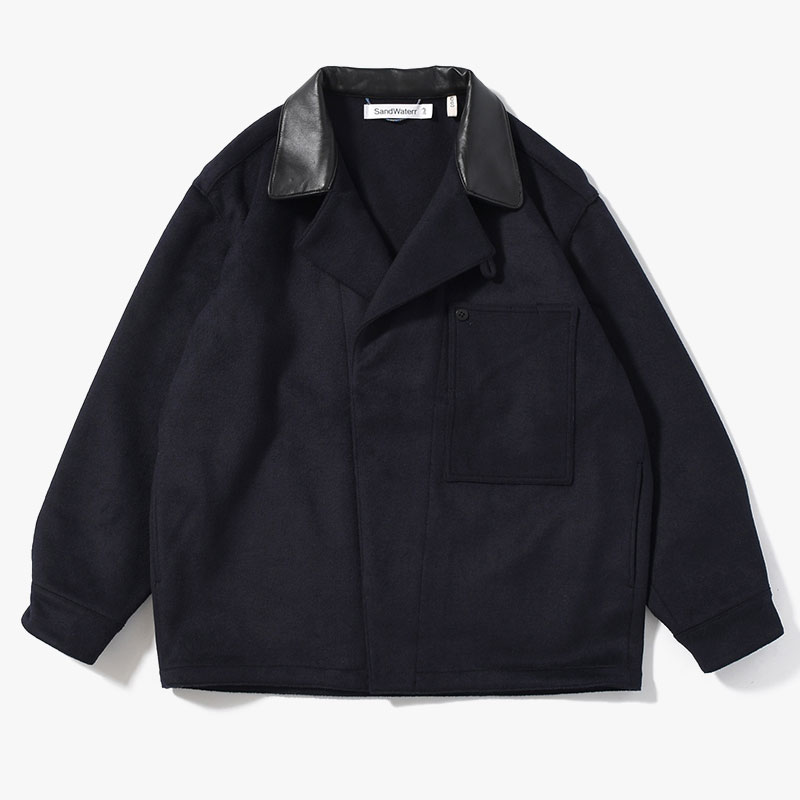 RESEARCHED JACKET / W/P LIGHT MELTON × CCU -NAVY-