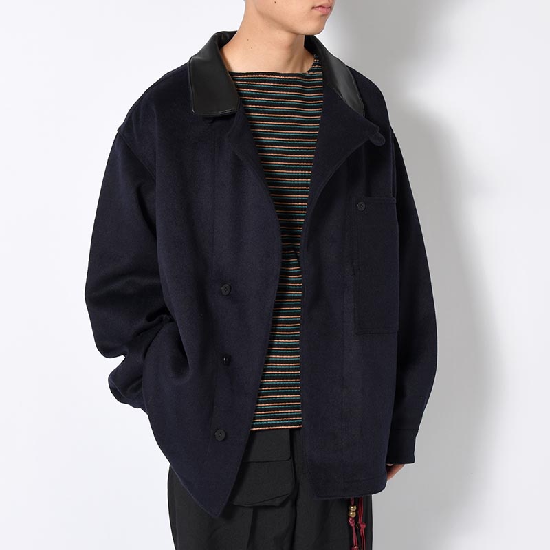 RESEARCHED JACKET / W/P LIGHT MELTON × CCU -NAVY-