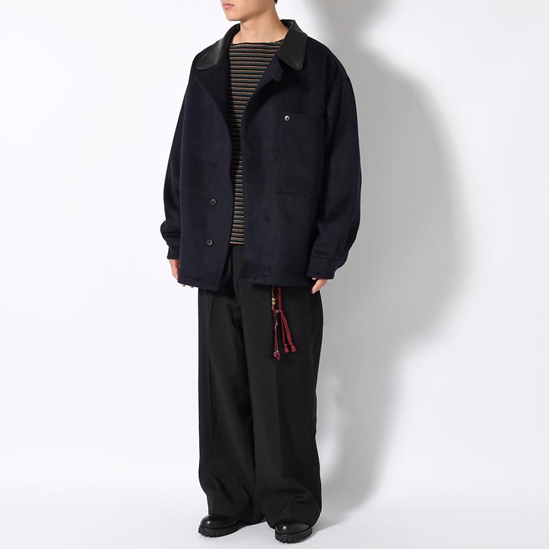 RESEARCHED JACKET / W/P LIGHT MELTON × CCU -NAVY-