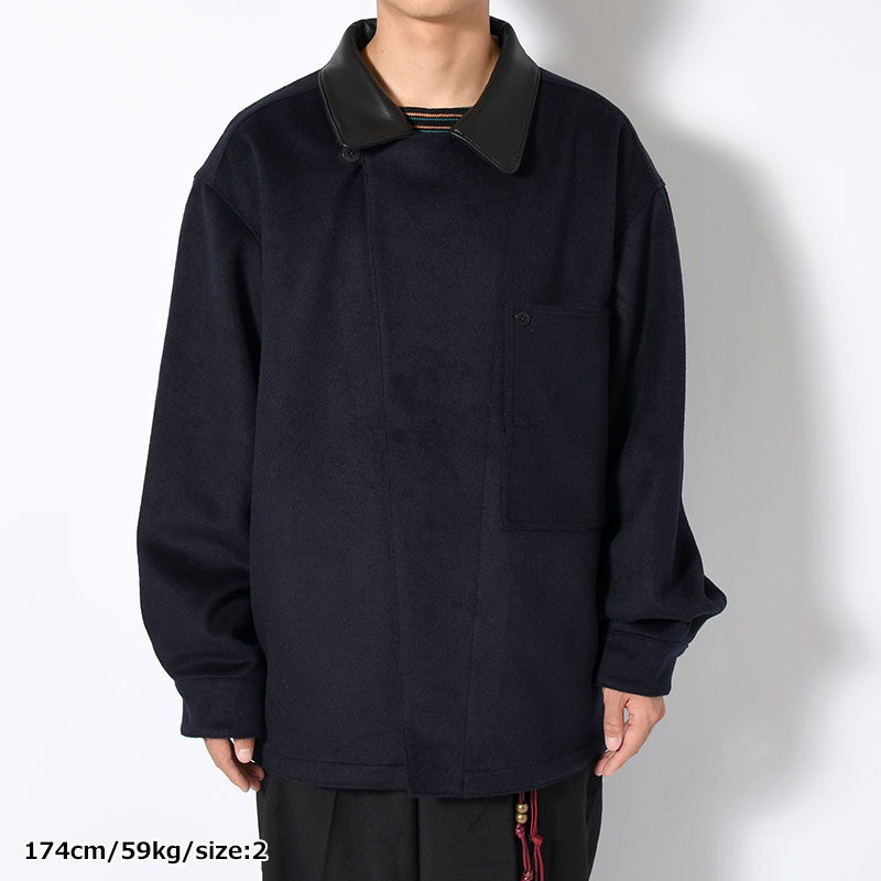 RESEARCHED JACKET / W/P LIGHT MELTON × CCU -NAVY-