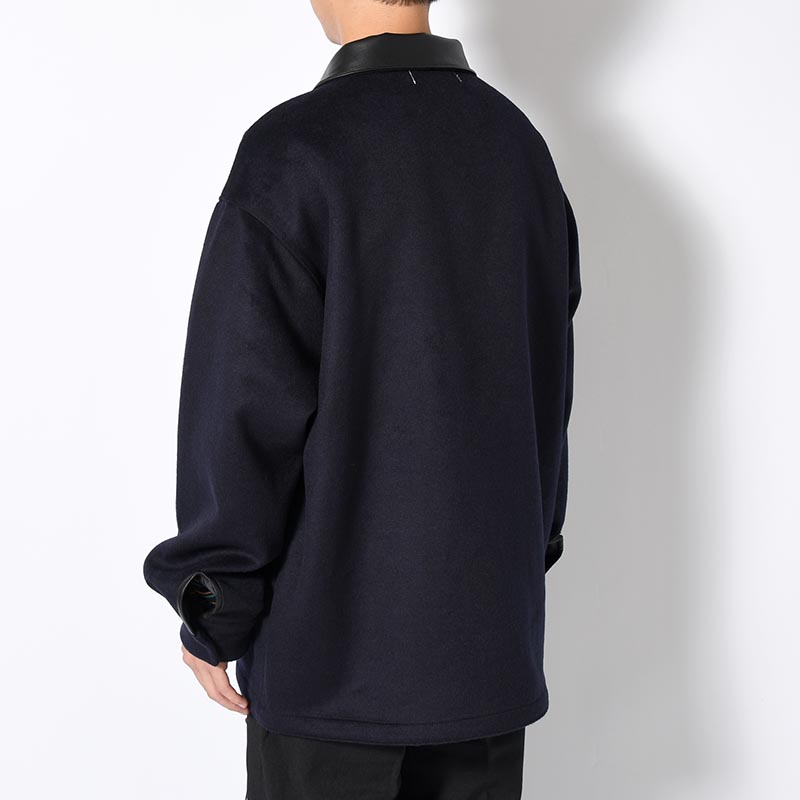 RESEARCHED JACKET / W/P LIGHT MELTON × CCU -NAVY-