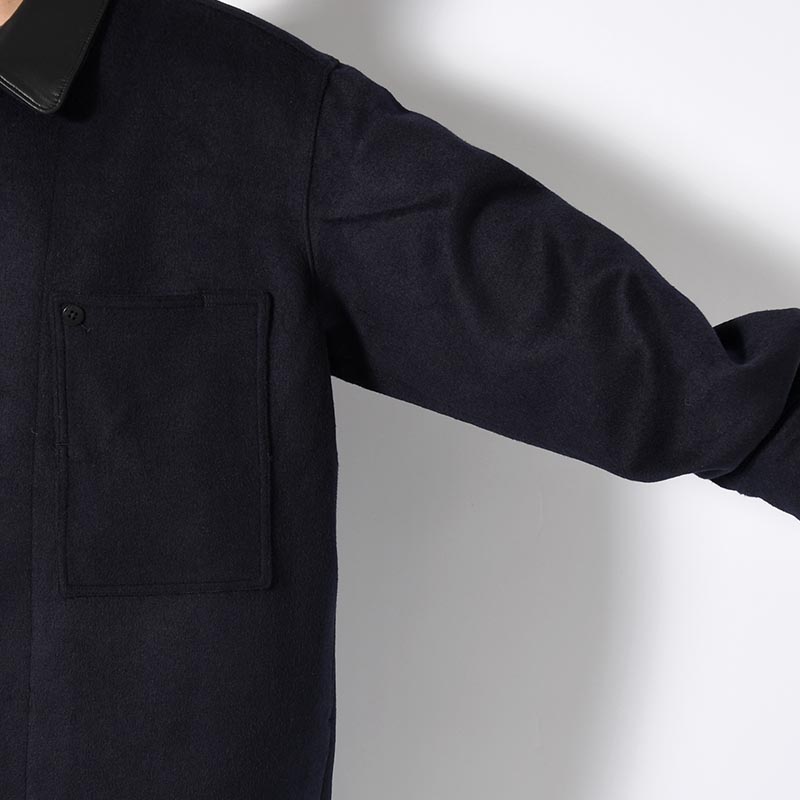 RESEARCHED JACKET / W/P LIGHT MELTON × CCU -NAVY-