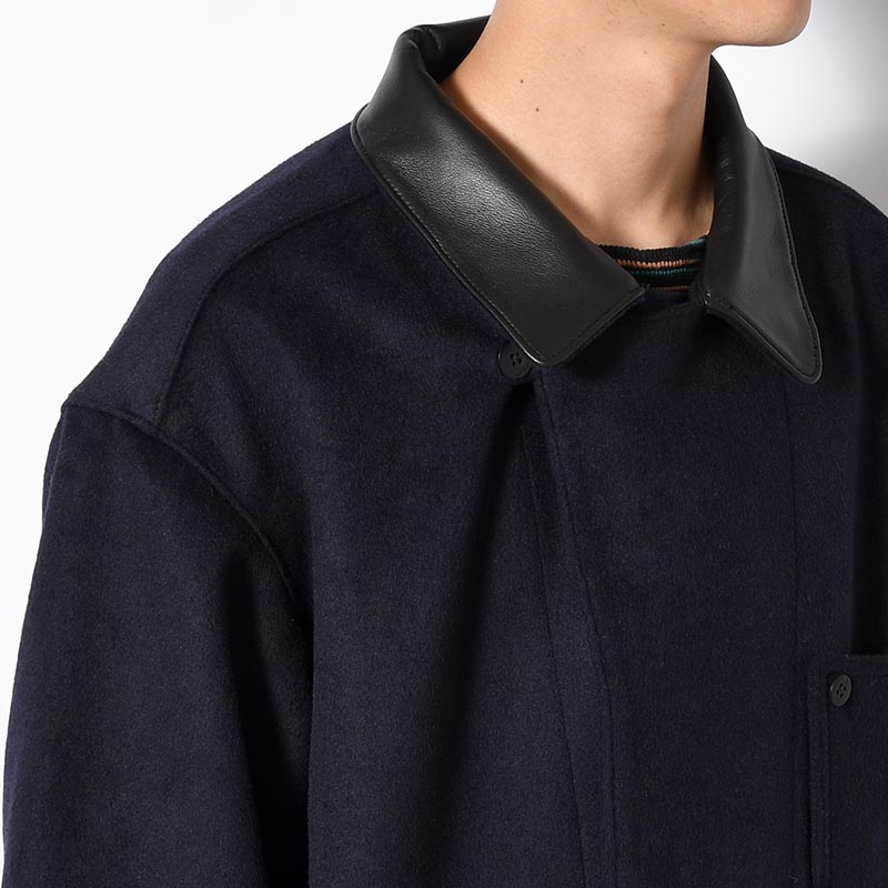 RESEARCHED JACKET / W/P LIGHT MELTON × CCU -NAVY-