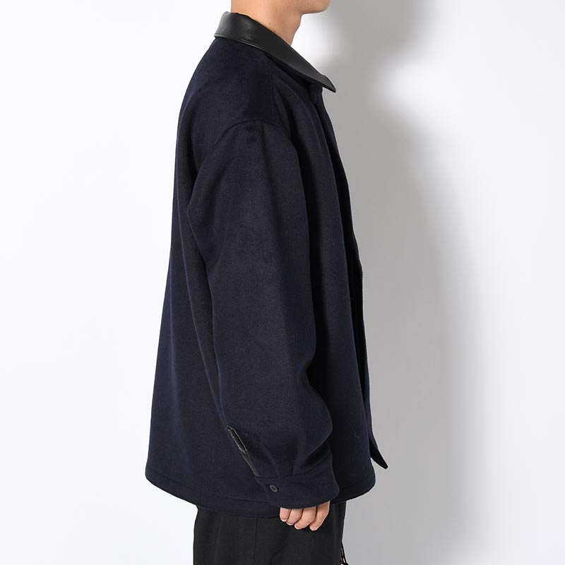 RESEARCHED JACKET / W/P LIGHT MELTON × CCU -NAVY-