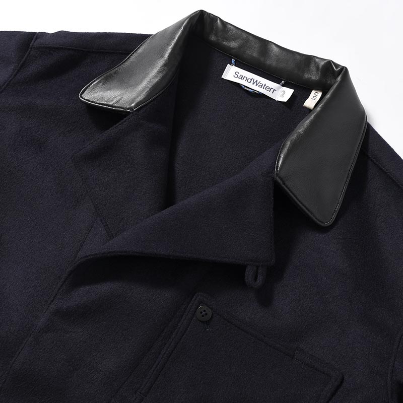 RESEARCHED JACKET / W/P LIGHT MELTON × CCU -NAVY-