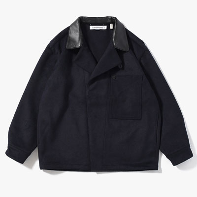 RESEARCHED JACKET / W/P LIGHT MELTON × CCU -NAVY-